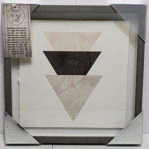 Marmont Hill Framed Art Work 12 in x 12 in NEW Geometric Triangles Giclee Print